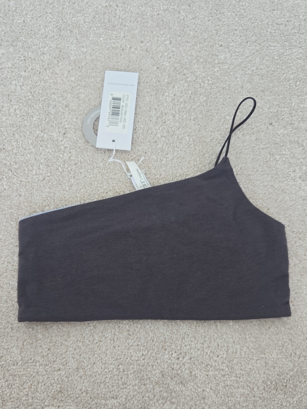 Skin One-Shoulder Black Camisole